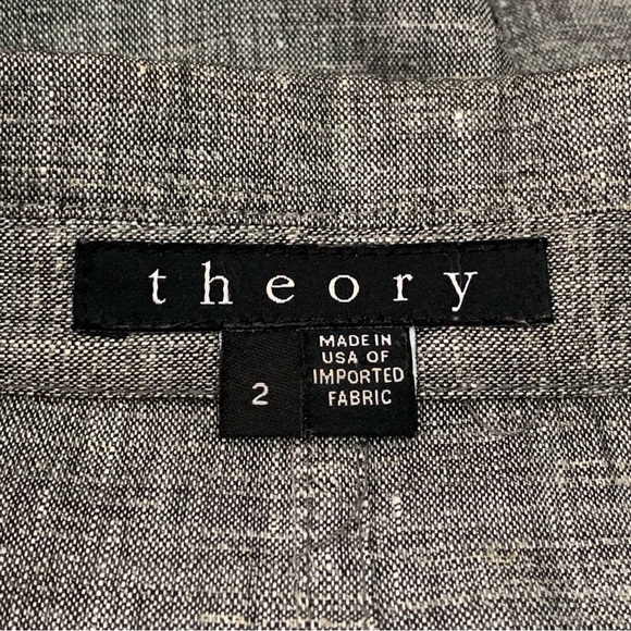Theory Women’s Gray 100% Linen Three Button Blazer Jacket Size 2 - Picture 14 of 16